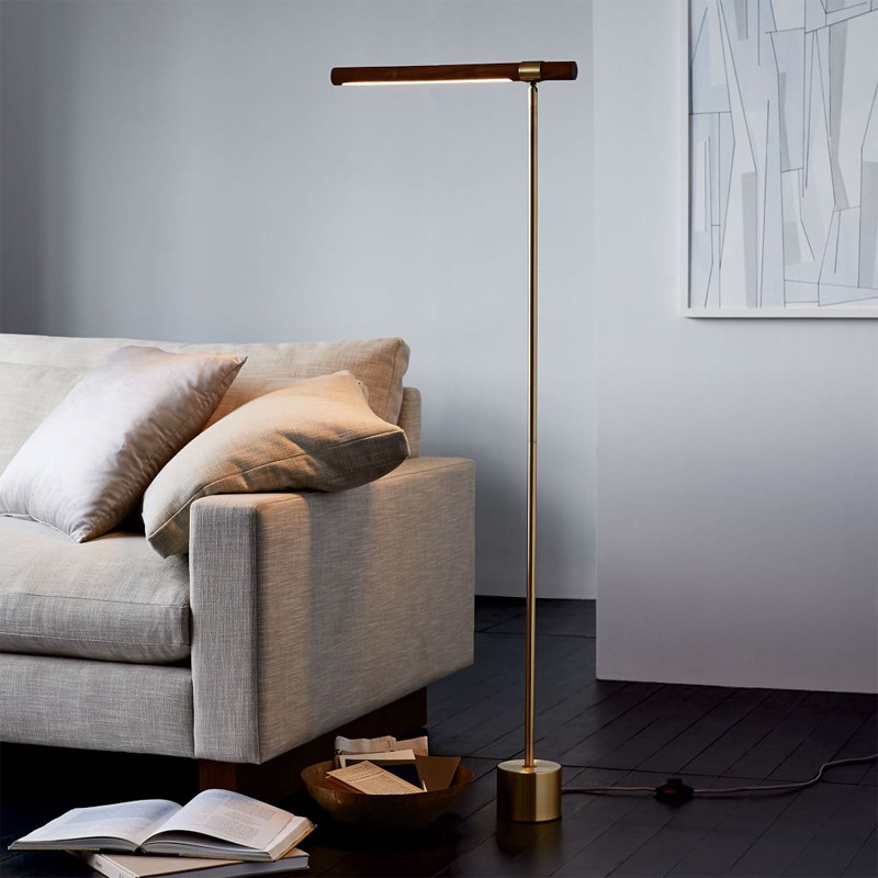 Adjustable Walnut Wood Floor Light BN-FL003