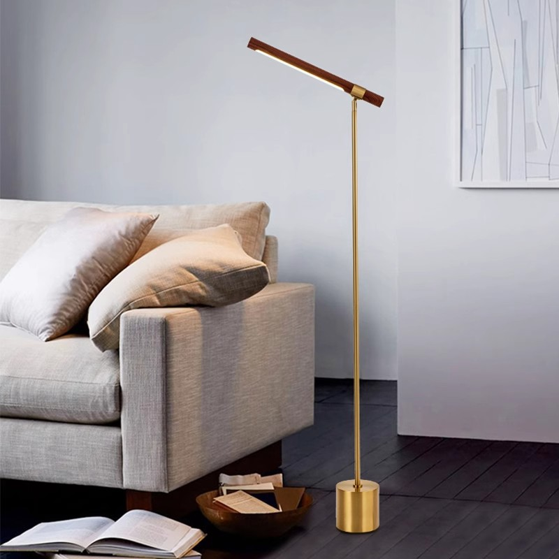 Adjustable Walnut Wood Floor Light BN-FL003