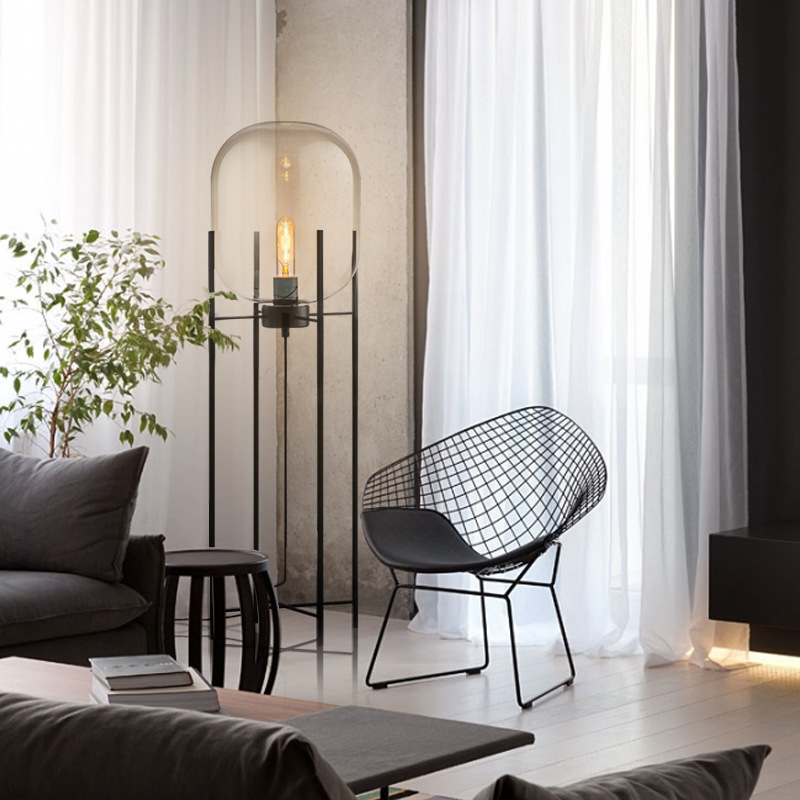 Modern Amber Glass Floor Lamp BN-FL043C