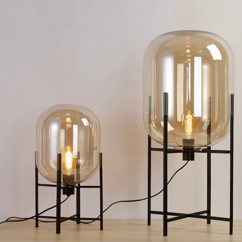Modern Amber Glass Floor Lamp BN-FL043C