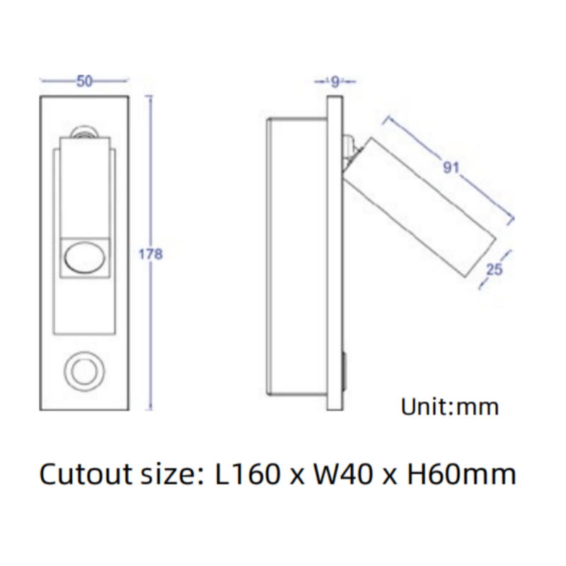 350° rotatable wall sconce with built-in switch for bedside reading BN-BH016