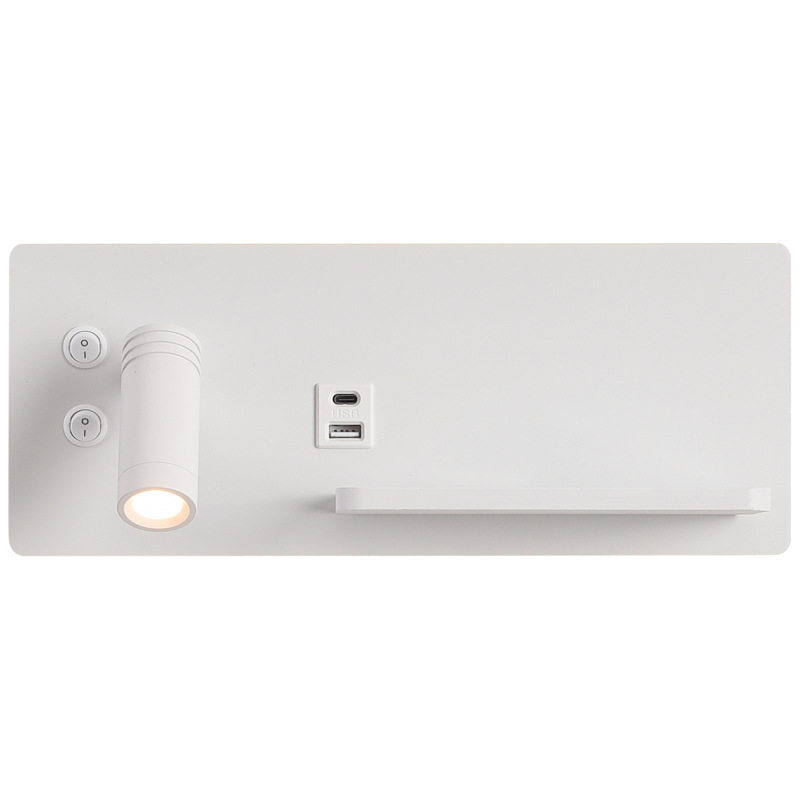 Multi-functional LED beside wall light with shelf, USB and switch BN-BH065