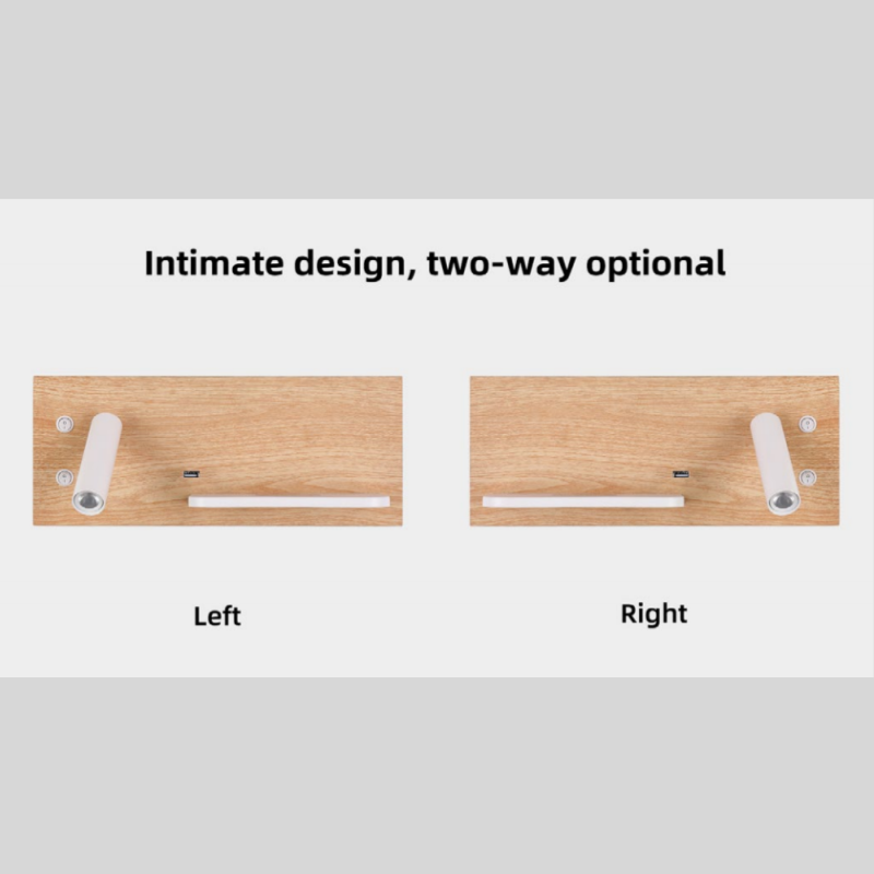 Multi-functional LED beside wall light with shelf, USB and switch BN-BH065