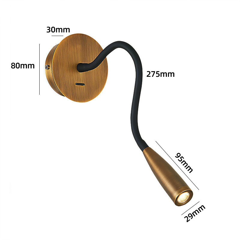 Wholesale Flexible Neck LED Wall Light for Guest Rooms BN-BH037