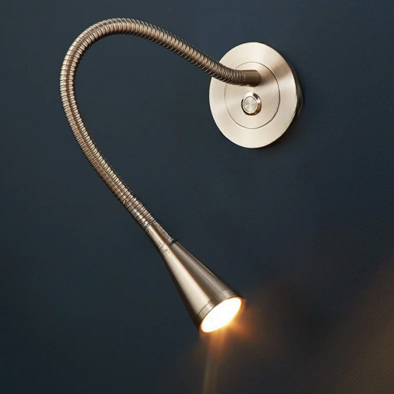 Brass Flexible Gooseneck bedside Wall Sconce  BN-BH051