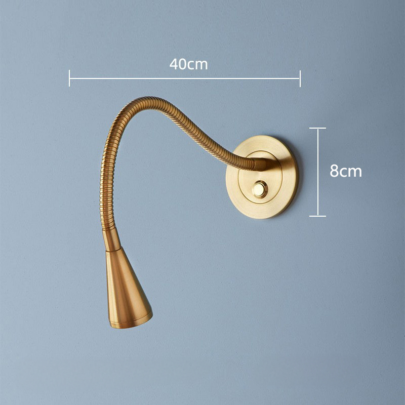 Brass Flexible Gooseneck bedside Wall Sconce  BN-BH051