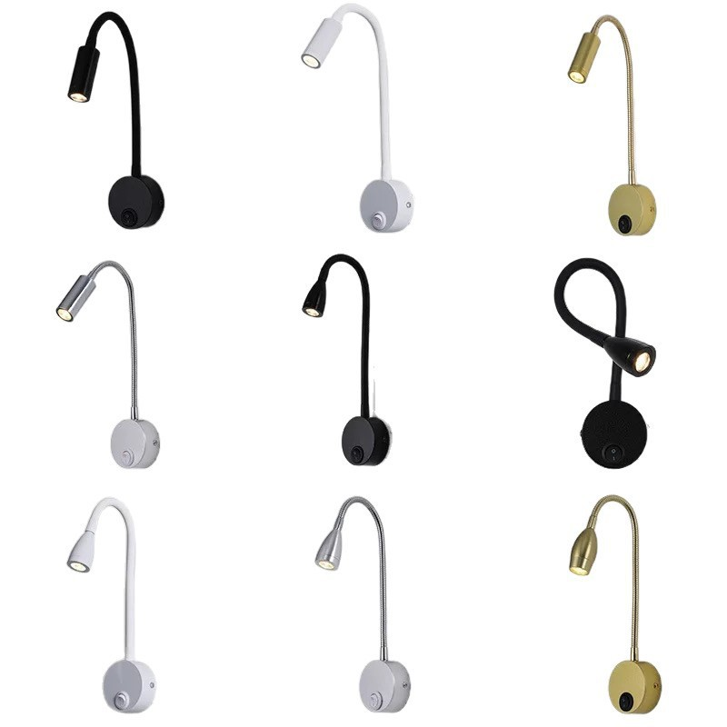 Brass Flexible Gooseneck bedside Wall Sconce  BN-BH051