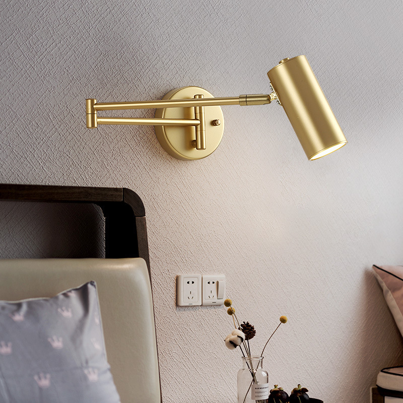 Long Arm Adjustable Gold Wall Lamp for Bedroom BN-BH076