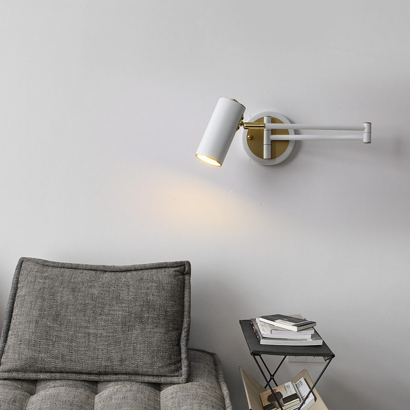 Long Arm Adjustable Gold Wall Lamp for Bedroom BN-BH076