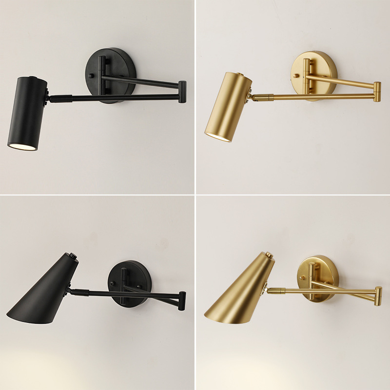 Long Arm Adjustable Gold Wall Lamp for Bedroom BN-BH076