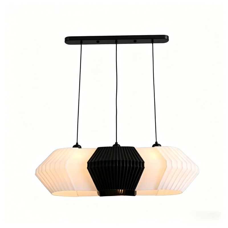 3D black and white pleated dining chandelier-No.81