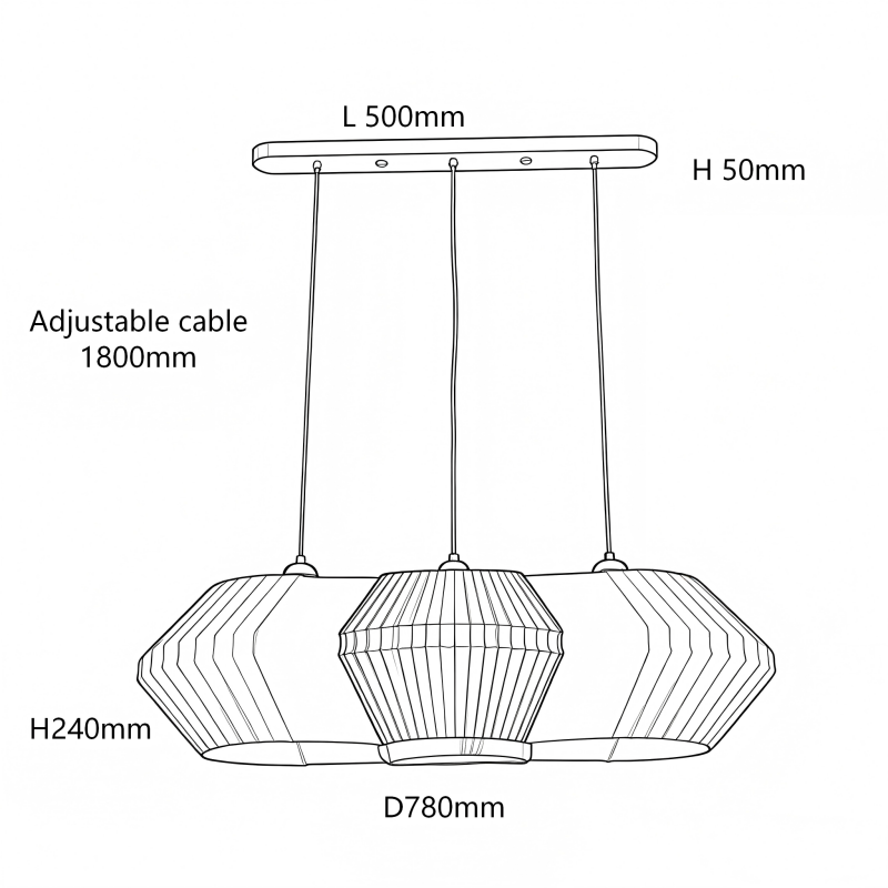3D black and white pleated dining chandelier-No.81