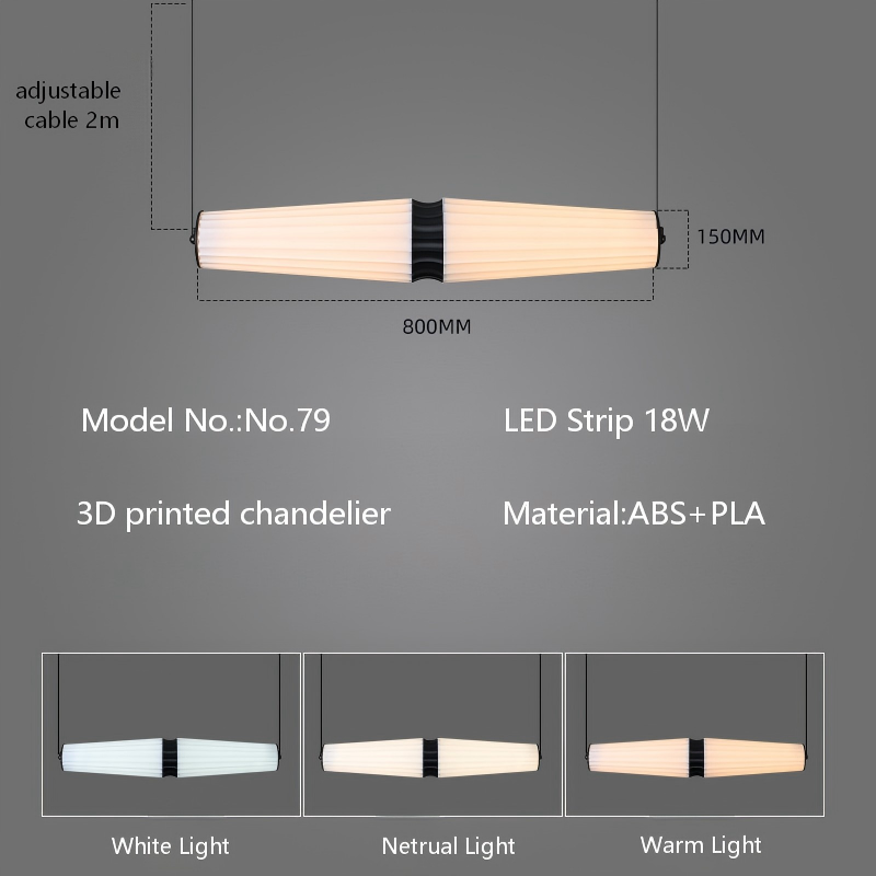 3D printed linear pendant light-No.79
