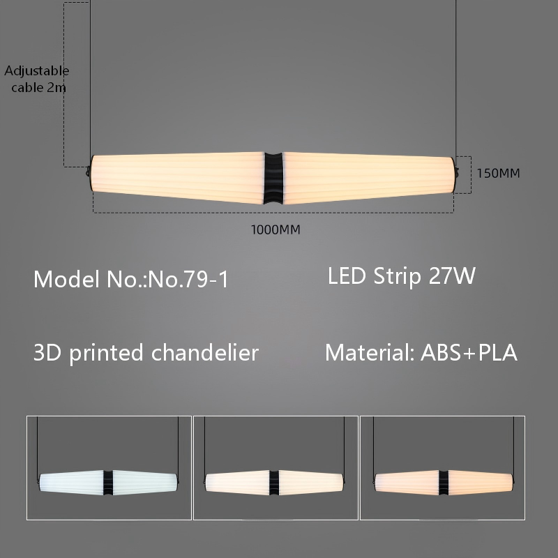 3D printed linear pendant light-No.79