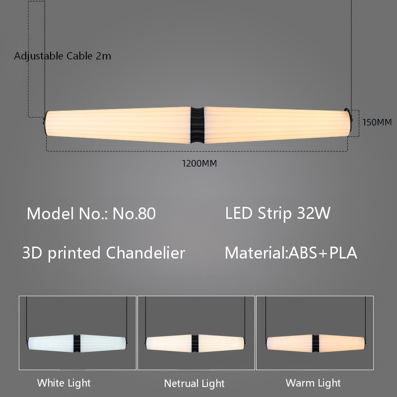 3D printed linear pendant light-No.79