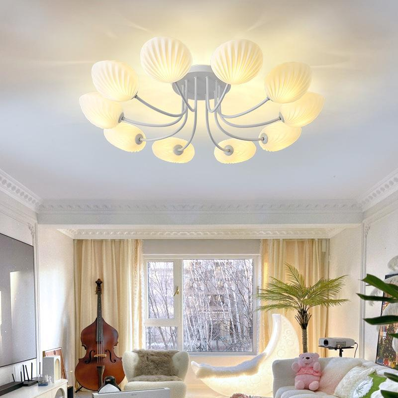 3D printed shell ceiling light, multi-head shell flush mount light ...