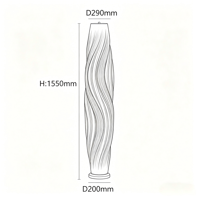 3D printed wavy floor lamp No.109