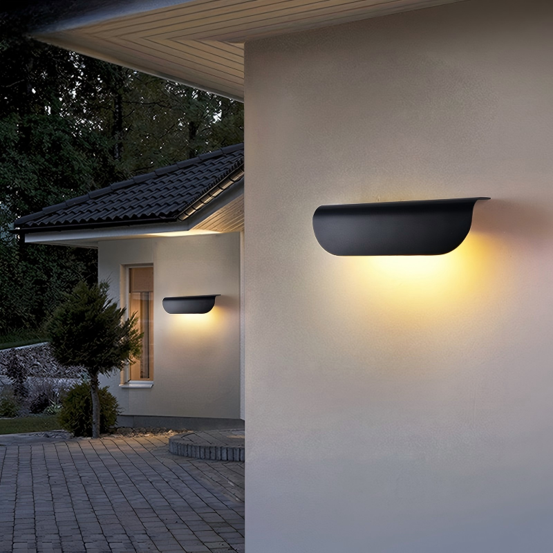 Modern minimalist microcement exterior lighting-con005