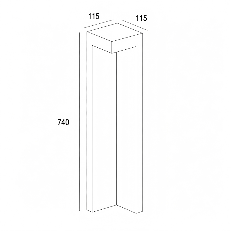 Minimalist cement landscape garden bollard light-con008