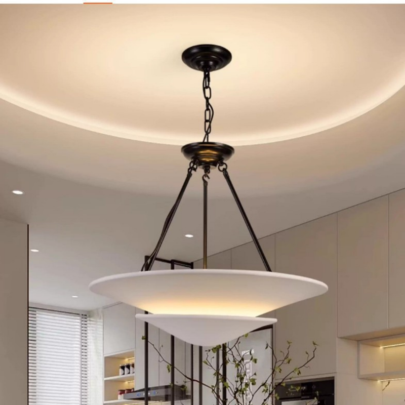 Luxury French cream plaster chandelier-1898P