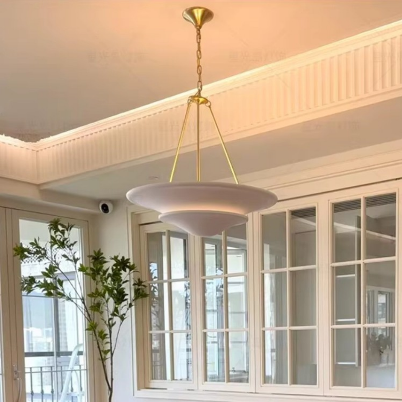 Luxury French cream plaster chandelier-1898P