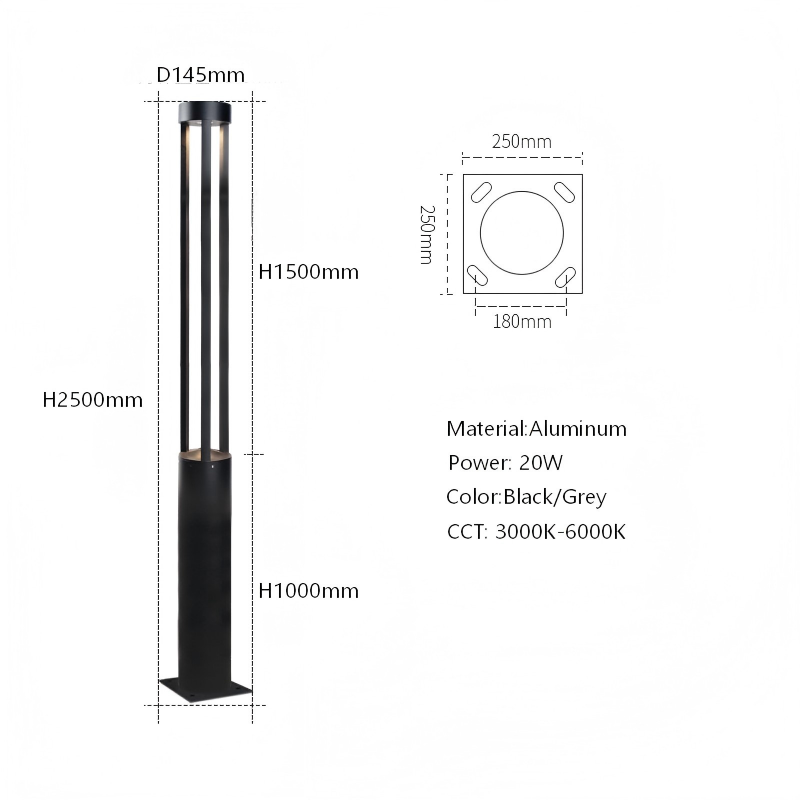 IP65 modern LED bollard garden lighting-BN-T06